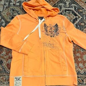 peach hoodie